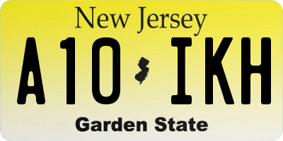 NJ license plate A10IKH