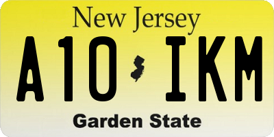 NJ license plate A10IKM