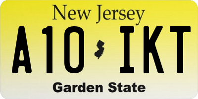 NJ license plate A10IKT