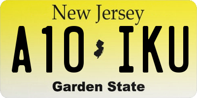 NJ license plate A10IKU