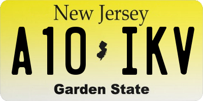 NJ license plate A10IKV