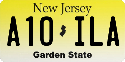 NJ license plate A10ILA