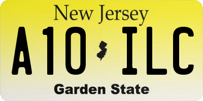 NJ license plate A10ILC