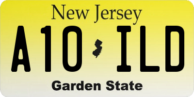 NJ license plate A10ILD