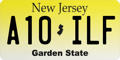 NJ license plate A10ILF