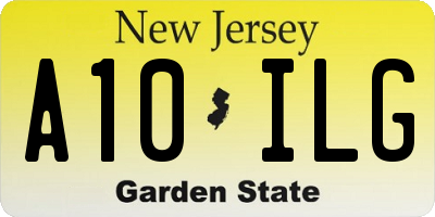 NJ license plate A10ILG