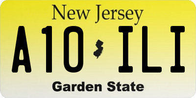 NJ license plate A10ILI