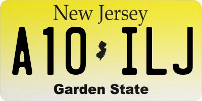 NJ license plate A10ILJ
