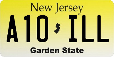 NJ license plate A10ILL