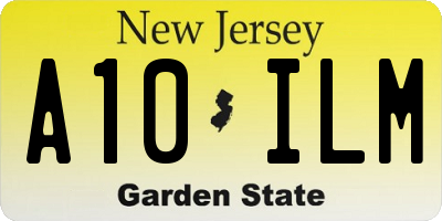 NJ license plate A10ILM