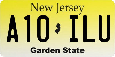 NJ license plate A10ILU