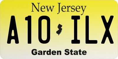 NJ license plate A10ILX