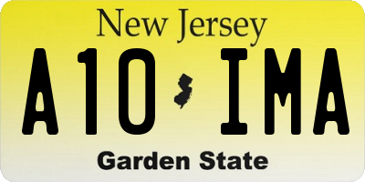 NJ license plate A10IMA