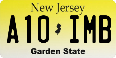 NJ license plate A10IMB