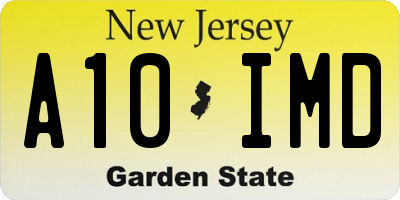 NJ license plate A10IMD