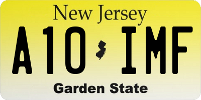 NJ license plate A10IMF