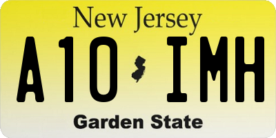 NJ license plate A10IMH