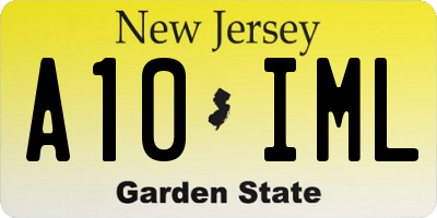 NJ license plate A10IML