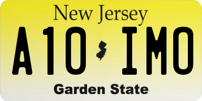 NJ license plate A10IMO