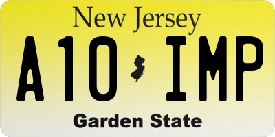 NJ license plate A10IMP