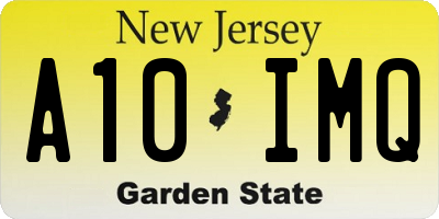 NJ license plate A10IMQ