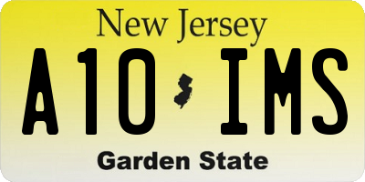 NJ license plate A10IMS