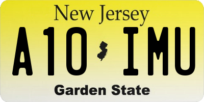 NJ license plate A10IMU