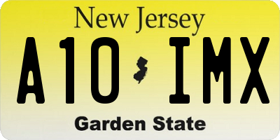 NJ license plate A10IMX