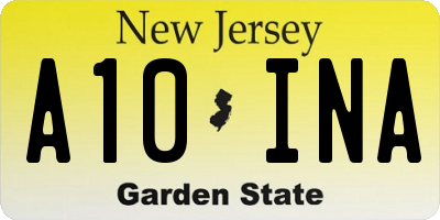 NJ license plate A10INA