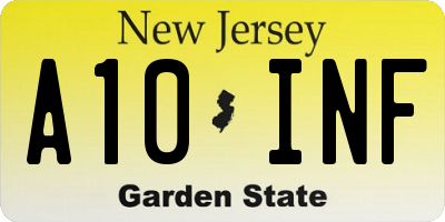 NJ license plate A10INF