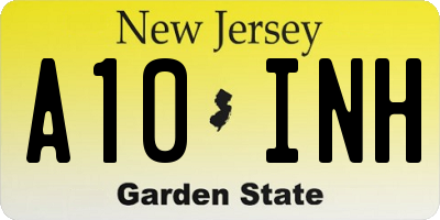 NJ license plate A10INH