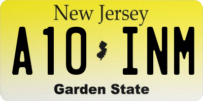 NJ license plate A10INM