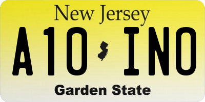 NJ license plate A10INO