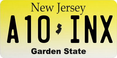 NJ license plate A10INX