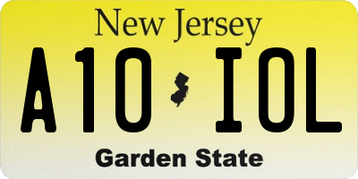 NJ license plate A10IOL