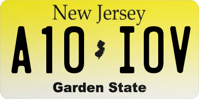 NJ license plate A10IOV