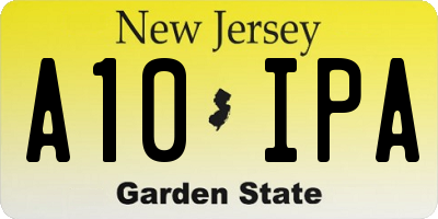 NJ license plate A10IPA