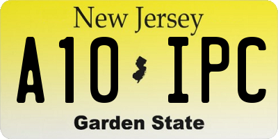 NJ license plate A10IPC