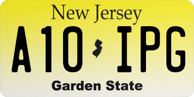 NJ license plate A10IPG