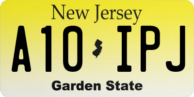 NJ license plate A10IPJ