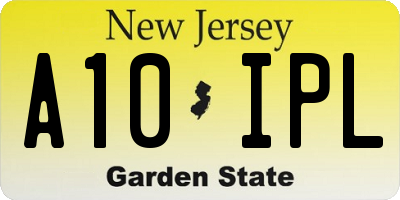 NJ license plate A10IPL