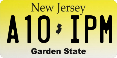 NJ license plate A10IPM