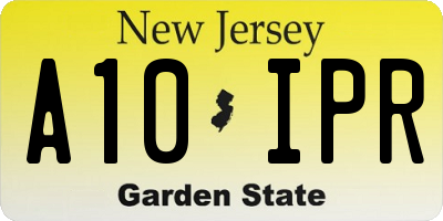 NJ license plate A10IPR