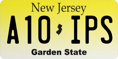 NJ license plate A10IPS