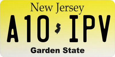 NJ license plate A10IPV