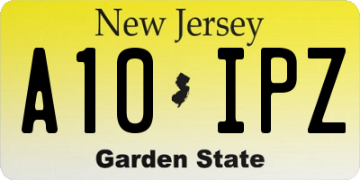 NJ license plate A10IPZ