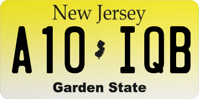 NJ license plate A10IQB