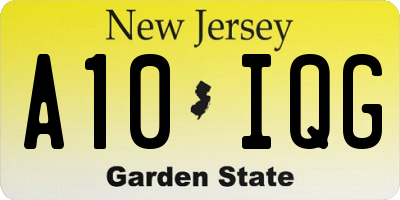 NJ license plate A10IQG