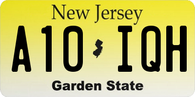 NJ license plate A10IQH