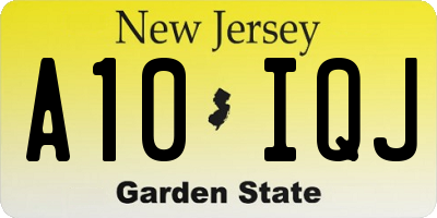 NJ license plate A10IQJ